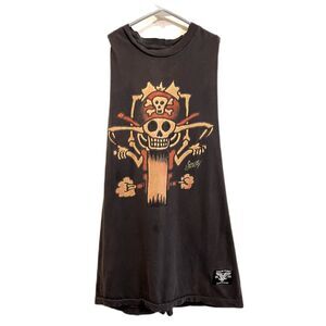 Sailor Jerry Gray Skull Knot Tied Ed Hardy Tank Top Shirt  Women's Size Medium